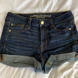 American eagle outfitters super stretch dark wash shorts in size 0